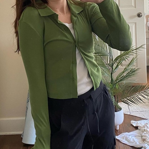 ZARA form-fitting ribbed collar polo - Picture 6 of 6